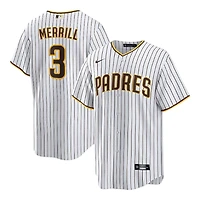 San Diego Padres Jackson Merrill White Pinstripe Home Nike Replica Player Jersey