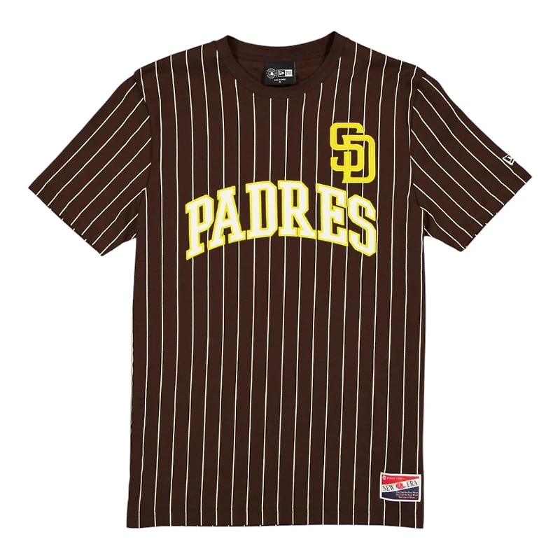 San Diego Padres Brown Throwback Pinstripe New Era T-Shirt