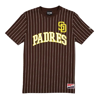 San Diego Padres Brown Throwback Pinstripe New Era T-Shirt