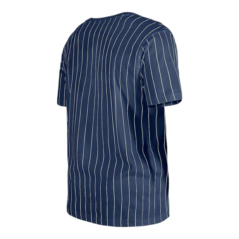Atlanta Braves Navy Throwback Pinstripe New Era T-Shirt