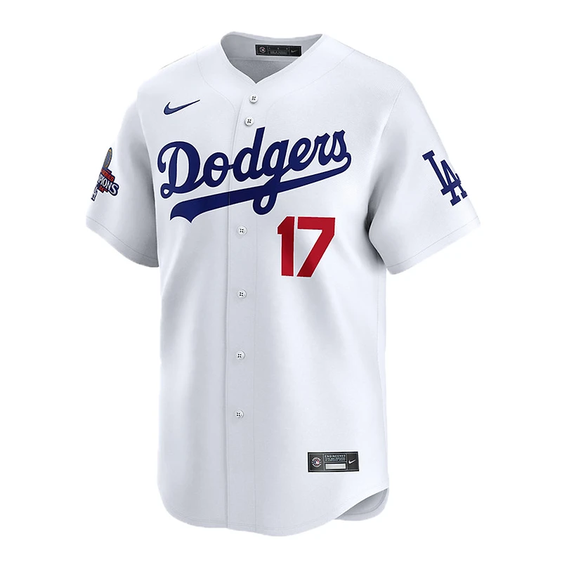 Los Angeles Dodgers Shohei Ohtani White Home 2024 WS Champs Patch Nike Limited Player Jersey