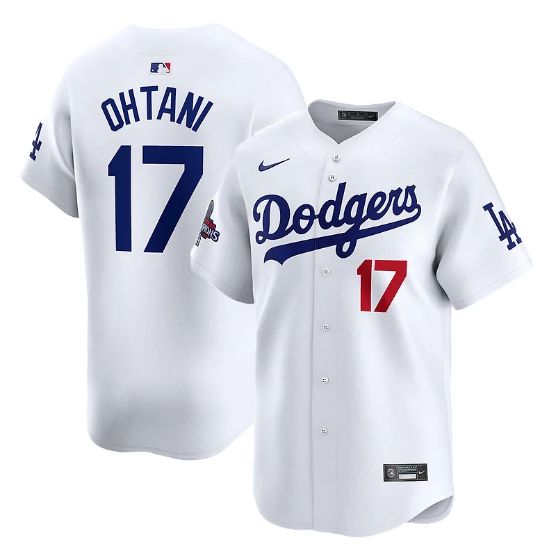 Los Angeles Dodgers Shohei Ohtani White Home 2024 WS Champs Patch Nike Limited Player Jersey