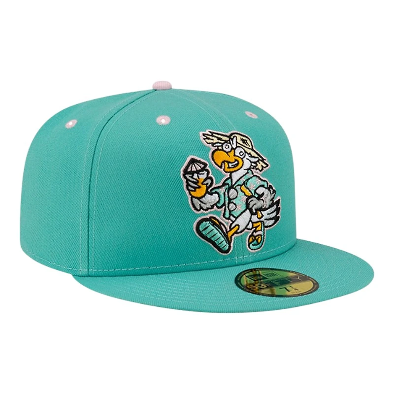 Biloxi Shuckers Turquoise Theme Night Beach Chickens MiLB New Era 59FIFTY Fitted Hat