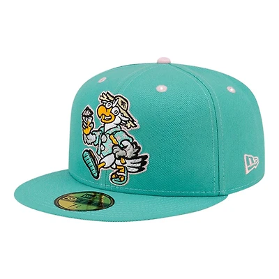 Biloxi Shuckers Turquoise Theme Night Beach Chickens MiLB New Era 59FIFTY Fitted Hat