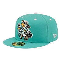 Biloxi Shuckers Turquoise Theme Night Beach Chickens MiLB New Era 59FIFTY Fitted Hat