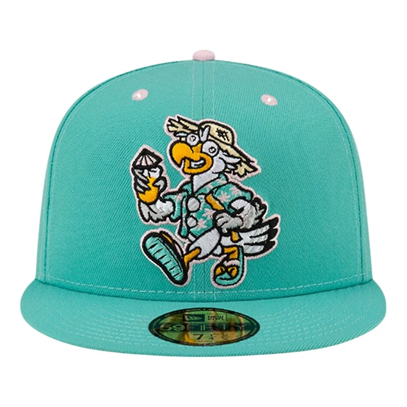 Biloxi Shuckers Turquoise Theme Night Beach Chickens MiLB New Era 59FIFTY Fitted Hat