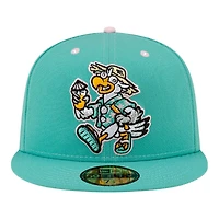 Biloxi Shuckers Turquoise Theme Night Beach Chickens MiLB New Era 59FIFTY Fitted Hat