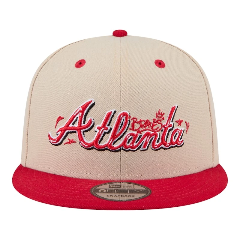 Atlanta Braves Team Art Two Tone New Era 9FIFTY Snapback Hat
