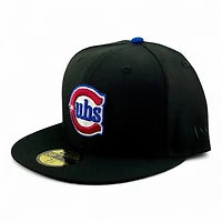 Chicago Cubs Black Rockstar Bear Patch Grey UV New Era 59FIFTY Fitted Hat