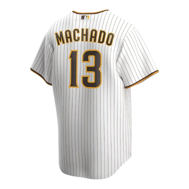 San Diego Padres Manny Machado White Pinstripe Home Nike Replica Player Jersey
