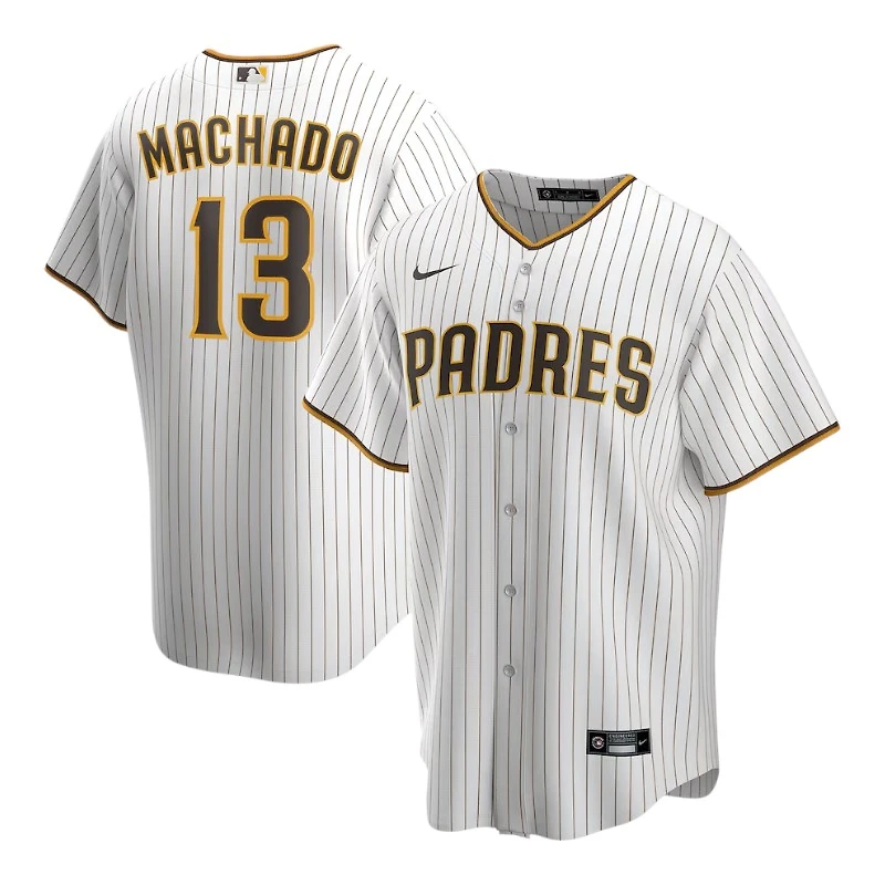 San Diego Padres Manny Machado White Pinstripe Home Nike Replica Player Jersey