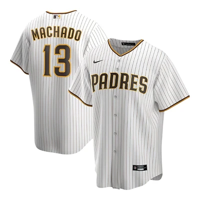 San Diego Padres Manny Machado White Pinstripe Home Nike Replica Player Jersey