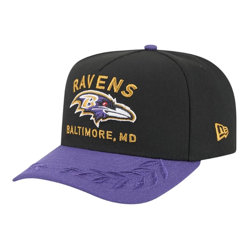 Baltimore Ravens Black and Purple 2025 NFL Draft New Era A-Frame 9FIFTY Snapback Hat