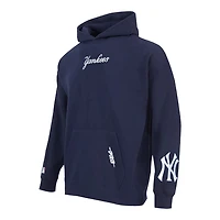 New York Yankees Navy Pro Standard Wingspan Drop Shoulder Fleece Pullover Hoodie