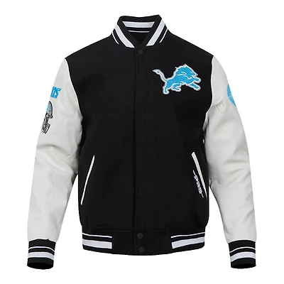 Detroit Lions Old English Pro Standard Rib Wool Varsity Jacket
