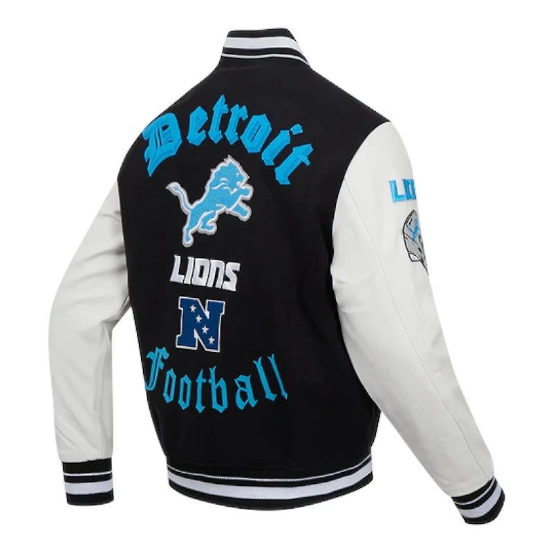 Detroit Lions Old English Pro Standard Rib Wool Varsity Jacket