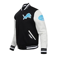 Detroit Lions Old English Pro Standard Rib Wool Varsity Jacket
