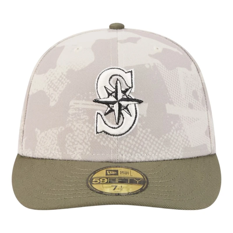 Seattle Mariners Light Beige and Olive 2025 Armed Forces Day New Era 59FIFTY Fitted Hat