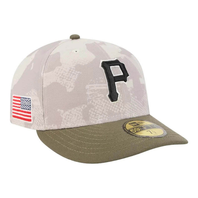 Pittsburgh Pirates Light Beige and Olive 2025 Armed Forces Day New Era 59FIFTY Fitted Hat