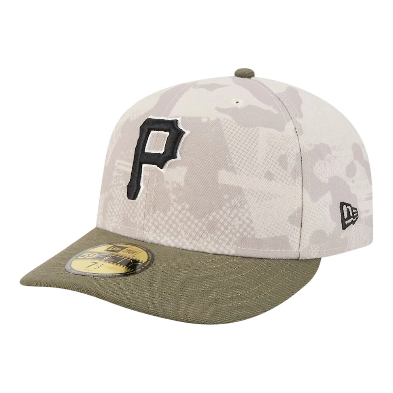 Pittsburgh Pirates Light Beige and Olive 2025 Armed Forces Day New Era 59FIFTY Fitted Hat