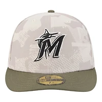 Miami Marlins Light Beige and Olive 2025 Armed Forces Day New Era 59FIFTY Fitted Hat