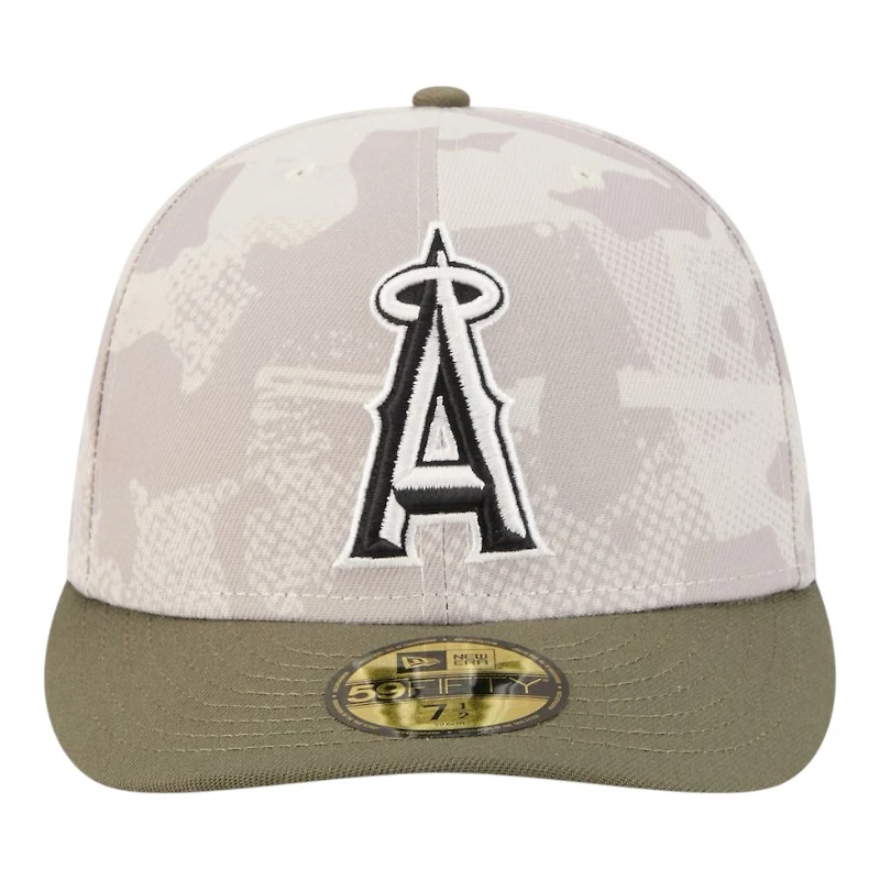 Los Angeles Angels Light Beige and Olive 2025 Armed Forces Day New Era 59FIFTY Fitted Hat