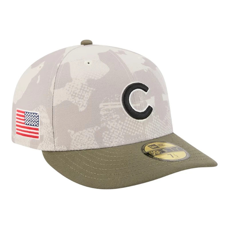 Chicago Cubs Light Beige and Olive 2025 Armed Forces Day New Era 59FIFTY Fitted Hat