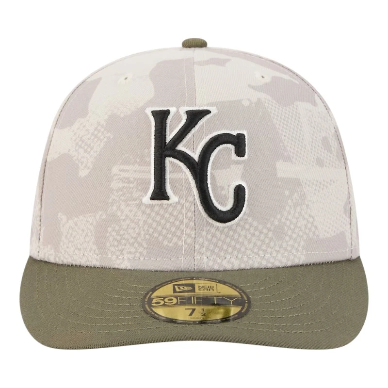Kansas City Royals Light Beige and Olive 2025 Armed Forces Day New Era 59FIFTY Fitted Hat