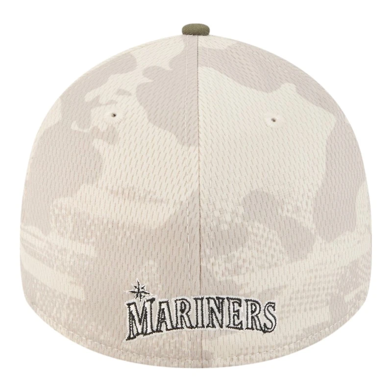 Seattle Mariners Light Beige and Olive 2025 Armed Forces Day New Era 39THIRTY Flex Hat