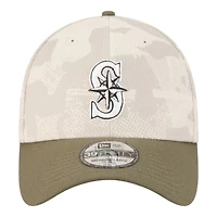 Seattle Mariners Light Beige and Olive 2025 Armed Forces Day New Era 39THIRTY Flex Hat