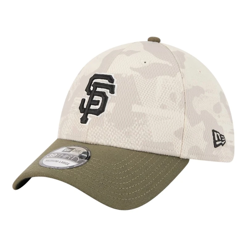 San Francisco Giants Light Beige and Olive 2025 Armed Forces Day New Era 39THIRTY Flex Hat