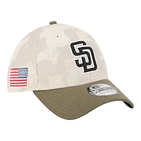 San Diego Padres Light Beige and Olive 2025 Armed Forces Day New Era 39THIRTY Flex Hat