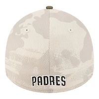 San Diego Padres Light Beige and Olive 2025 Armed Forces Day New Era 39THIRTY Flex Hat