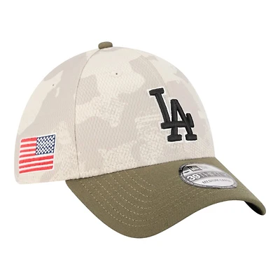 Los Angeles Dodgers Light Beige and Olive 2025 Armed Forces Day New Era 39THIRTY Flex Hat