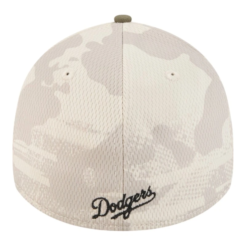 Los Angeles Dodgers Light Beige and Olive 2025 Armed Forces Day New Era 39THIRTY Flex Hat