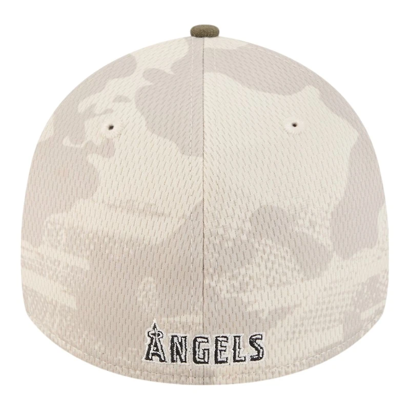 Los Angeles Angels Light Beige and Olive 2025 Armed Forces Day New Era 39THIRTY Flex Hat