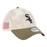 Chicago White Sox Light Beige and Olive 2025 Armed Forces Day New Era 39THIRTY Flex Hat