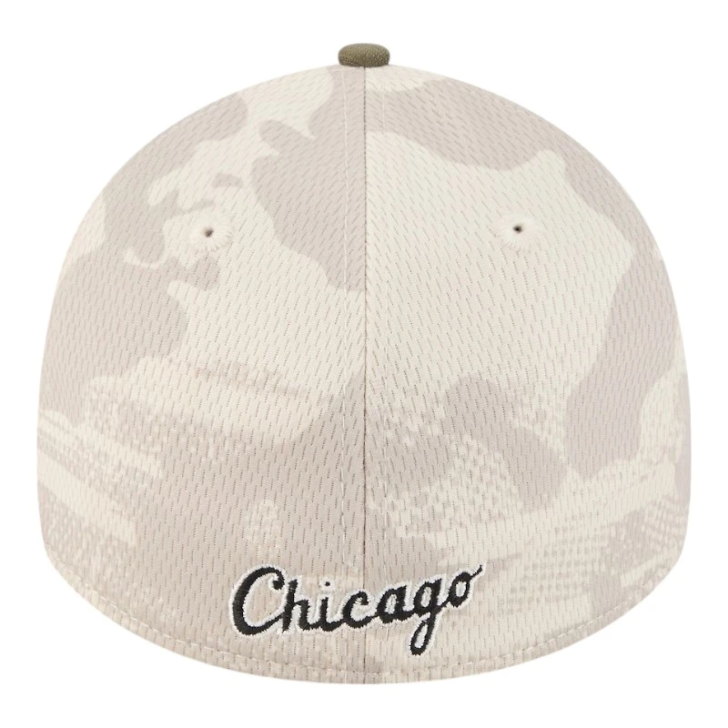 Chicago White Sox Light Beige and Olive 2025 Armed Forces Day New Era 39THIRTY Flex Hat