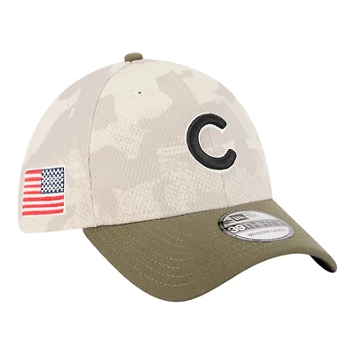 Chicago Cubs Light Beige and Olive 2025 Armed Forces Day New Era 39THIRTY Flex Hat