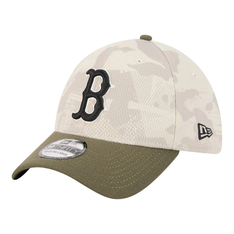 Boston Red Sox Light Beige and Olive 2025 Armed Forces Day New Era 39THIRTY Flex Hat