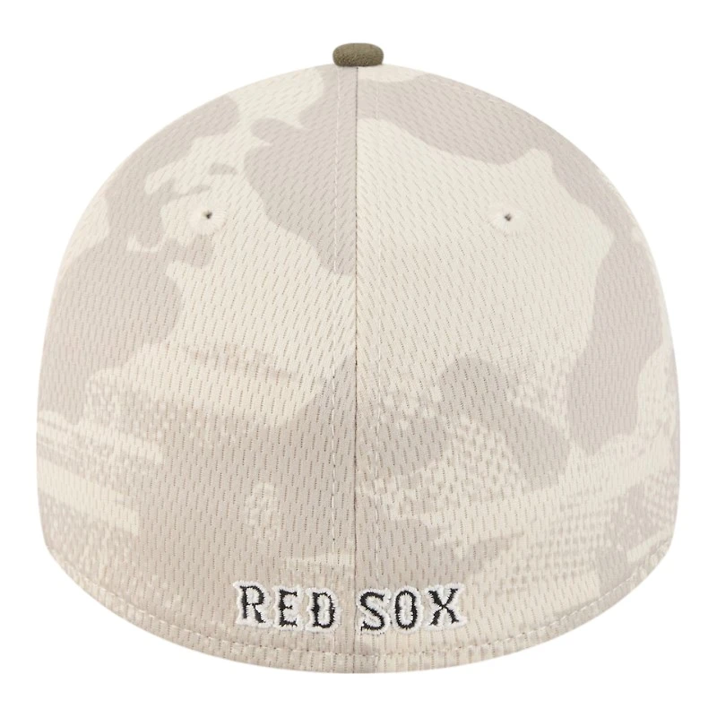 Boston Red Sox Light Beige and Olive 2025 Armed Forces Day New Era 39THIRTY Flex Hat