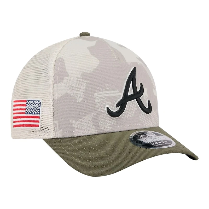 Atlanta Braves 2025 Armed Forces Day New Era 9FORTY M-Crown A-Frame Adjustable Hat