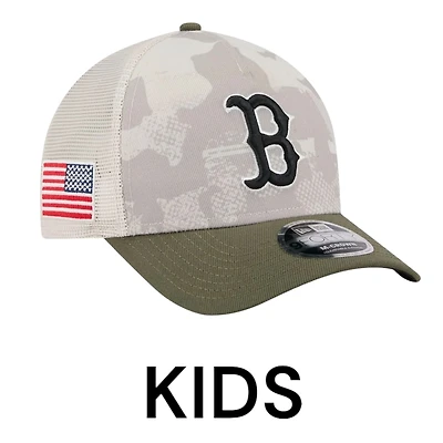 Kids Boston Red Sox 2025 Armed Forces Day New Era 9FORTY M-Crown A-Frame Adjustable Hat