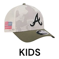 Kids Atlanta Braves 2025 Armed Forces Day New Era 9FORTY M-Crown A-Frame Adjustable Hat
