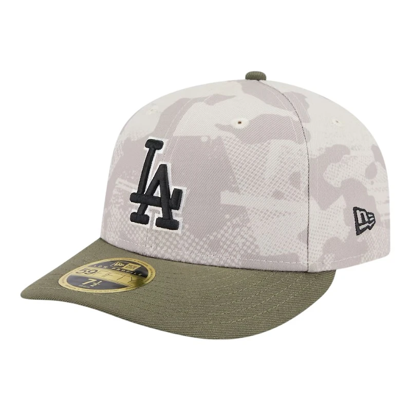 Los Angeles Dodgers Light Beige and Olive 2025 Armed Forces Day New Era Low Profile 59FIFTY Fitted Hat
