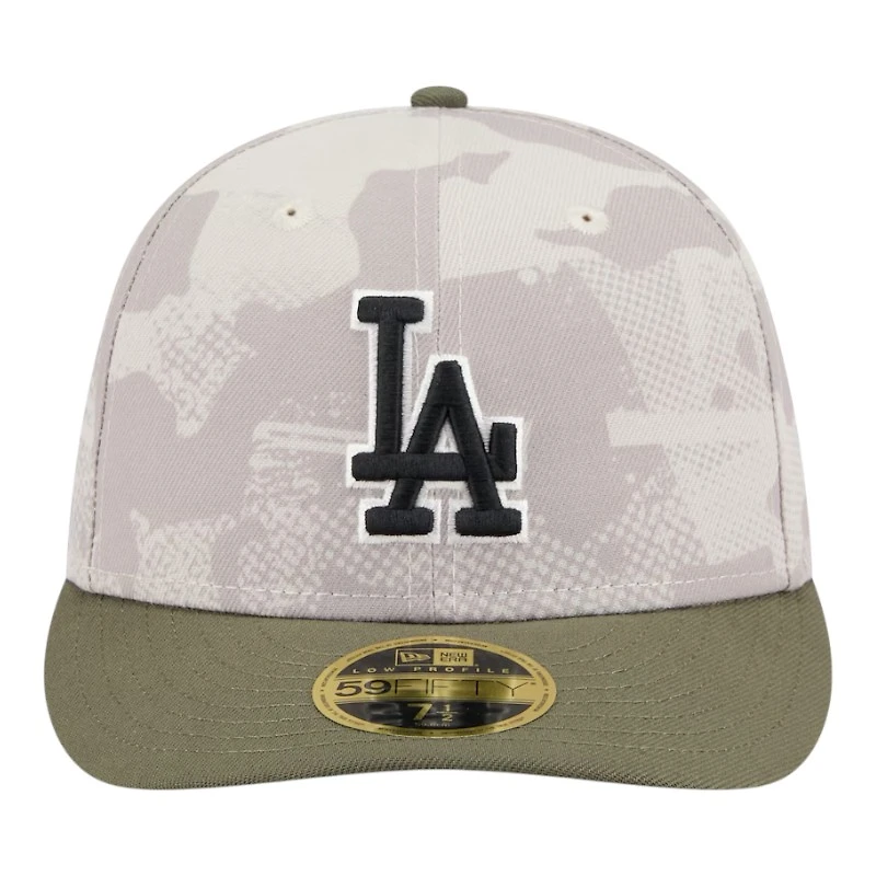 Los Angeles Dodgers Light Beige and Olive 2025 Armed Forces Day New Era Low Profile 59FIFTY Fitted Hat