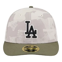 Los Angeles Dodgers Light Beige and Olive 2025 Armed Forces Day New Era Low Profile 59FIFTY Fitted Hat