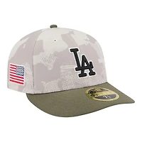 Los Angeles Dodgers Light Beige and Olive 2025 Armed Forces Day New Era Low Profile 59FIFTY Fitted Hat