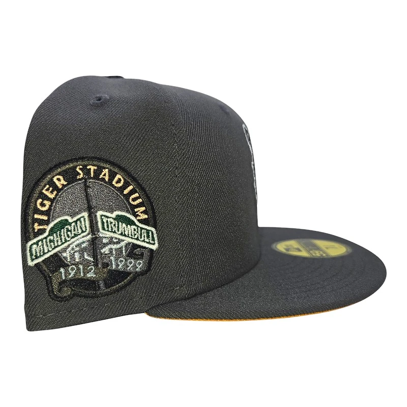 Detroit Tigers Dark Grey Tiger Stadium Patch Orange UV New Era 59FIFTY Fitted Hat