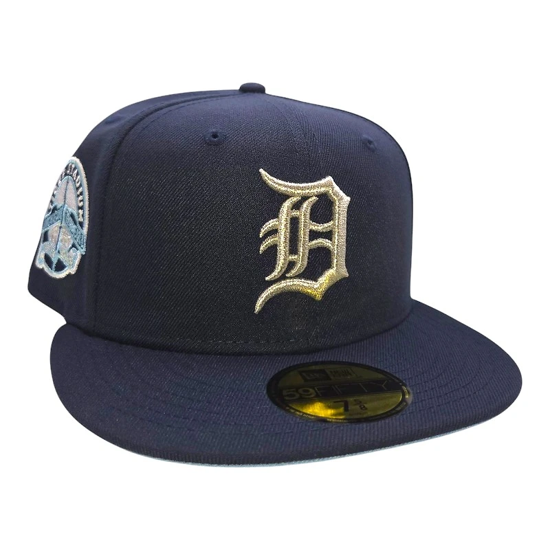 Detroit Tigers Navy and Light Blue Tiger Stadium Patch Icy UV New Era 59FIFTY Fitted Hat